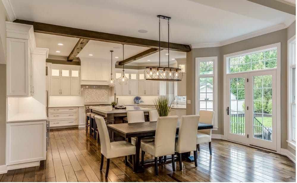 Dining room table in modern home